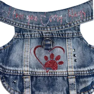 blouson pour chien en jean vue de dessous