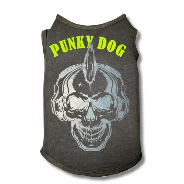 T-shirt pour chien noir et vert fluo Punky dog - vêtements chiens et chats