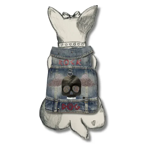 blouson chien dog tendance biker love