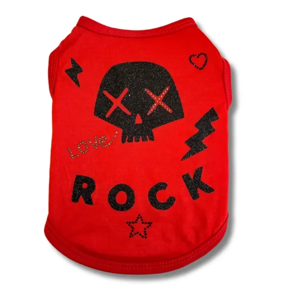 t-shirt chien rock