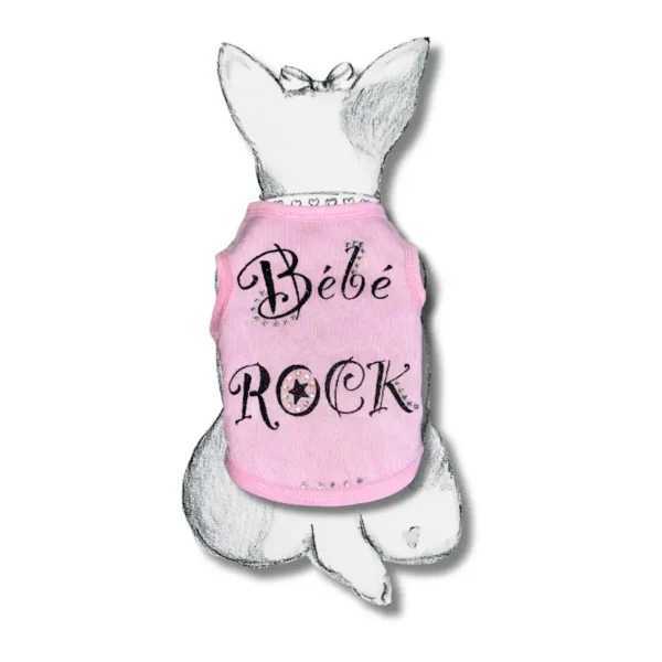 t-shirt chien rock strass mignon dog chat tendance